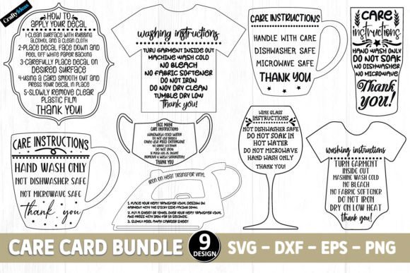Care Card Bundle Care Instructions SVG Review