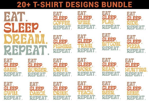 Eat Sleep Repeat Svg Typography Bundle Review