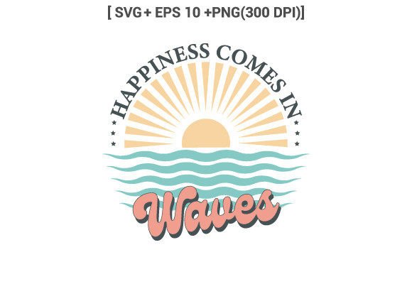 Happiness Comesin Waves Summer Retro Svg Review